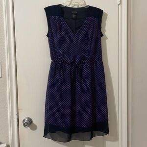 Enfocus Studio Navy and Red Polka Dot Dress Size 14